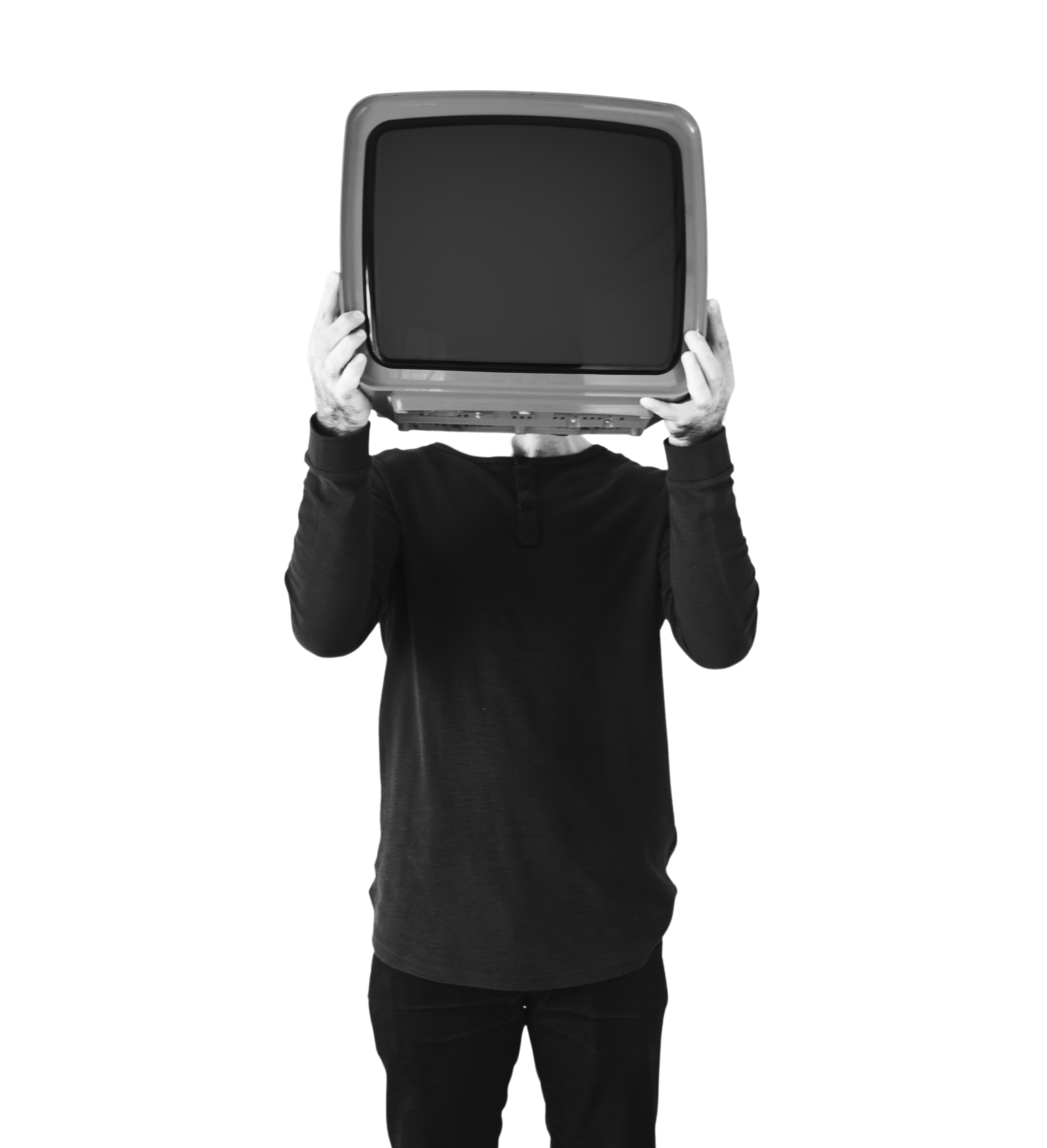 man standing holding tv 1 removebg